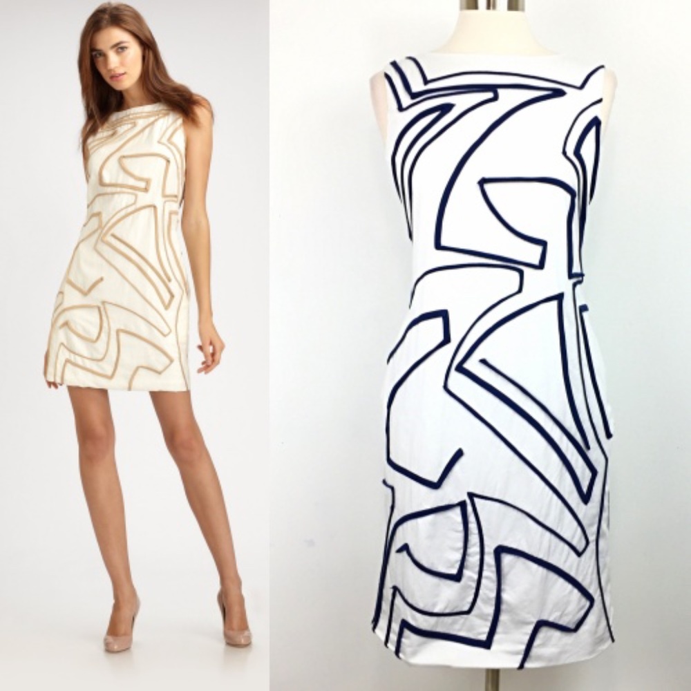 Piazza Sempione Geometric Pattern Shift Dress - image 1